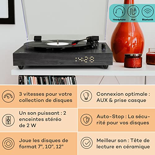 Auna Platine Vinyle Bluetooth, Tourne Disque Vinyle USB avec Haut parleur, Tourne-disques Audio Vinyle 33 tours, Chaine… - Les Beatles, Paul McCartney, John Lennon, RIngo Starr, George Harrison Auna Platine Vinyle Bluetooth, Tourne Disque Vinyle USB avec Haut parleur, Tourne-disques Audio Vinyle 33 tours, Chaine… – Image 3