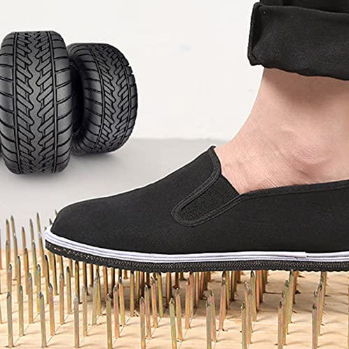 Chinese Kung Fu Shoes, Men Slip-On Martial Art Tai Chi Kung Fu Chinese Traditional Old Beijing Shoes, Fashion Qigong Trainerss Rubber Sole Black, Can Walk in The Garden and Trail2