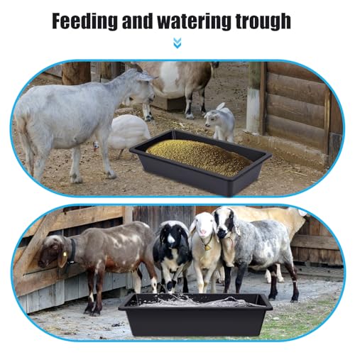 KHEARPSL 3pcs Livestock Feeding Trough Goat Feeder Horse Trough Livestock Feed Pan Water Trough for Livestock Pig Goat Horse Cattle Large Dogs