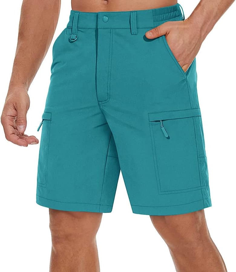 Summer Quick Dry Cargo Shorts for Men Hiking Fishing Shorts Camping Travel Safari Multi-Pockets