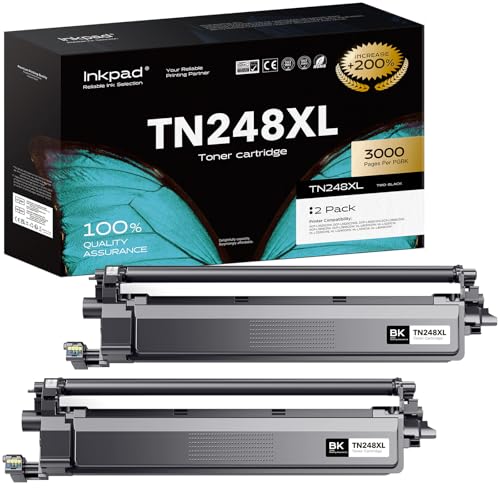 Toner compatible TN248XL noir iNKPAD pour télétravail sur DCP-L3520CDWE