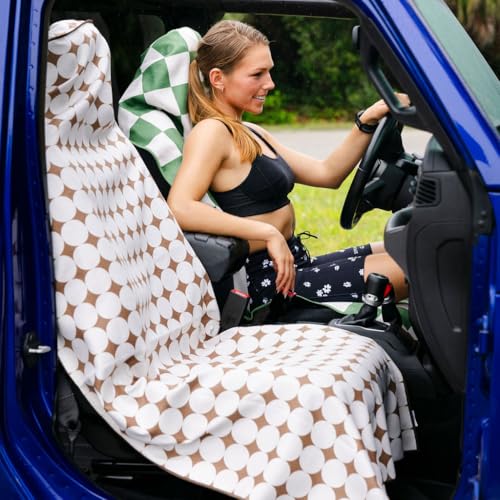 Image of Sprints Athletic Running Towel, Full-Sized, Car Seat Cover - Performance Microfiber (Kaleidoscope Cream)