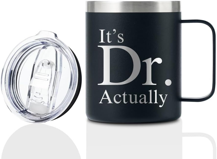 Onebttl Graduation Gifts For Men and Women, College Gifts for Degree, Master Degree and Doctor, Stainless Steel Insulated Coffee Mug - It's Dr Actually