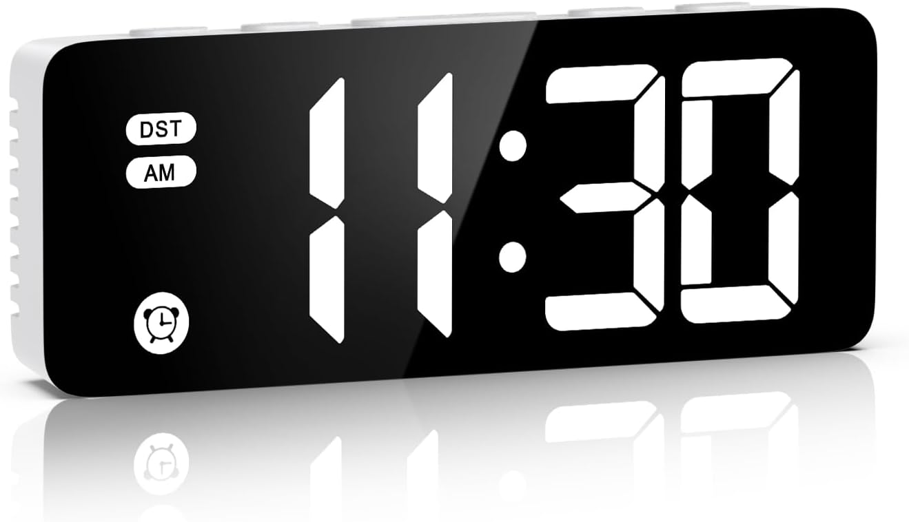 ORIA Digital Alarm Clock, Small Desk Clock with Snooze, 12/24H