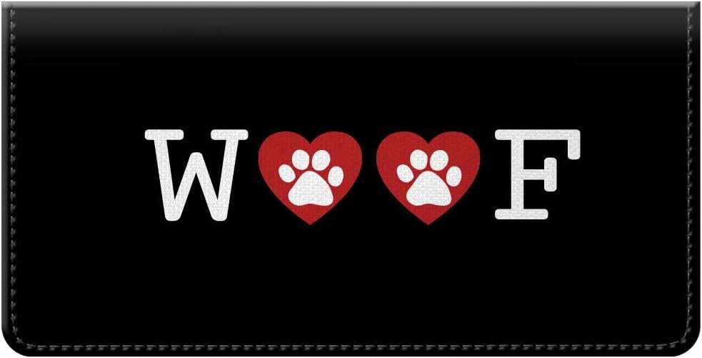 Dog Woof Paw Print Checkbook Cover