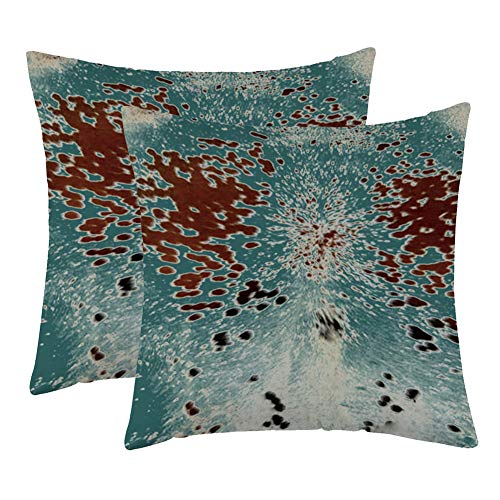 Wflosunve Farmhouse Faux Cowhide Decorative Throw Pillow Covers 18"X 18" Set Of 2, Soft Flannel Rustic Print Cushion Cases For Couch And Sofa #TOP23