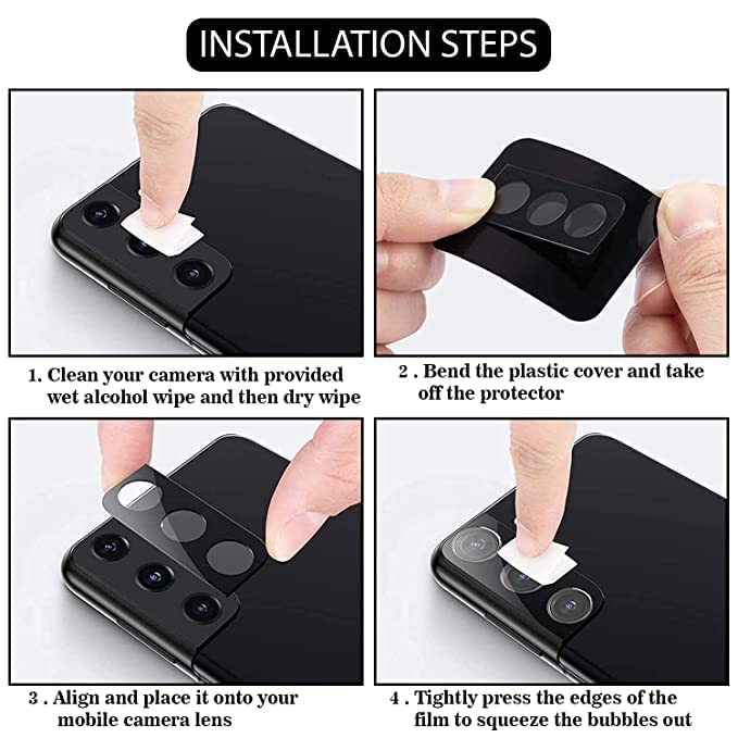 Image of ZARALA Glass Camera Lens Protector For Samsung Galaxy A05s [9H Hardness] [6D Lens Protector ] [Easy Installation] Black