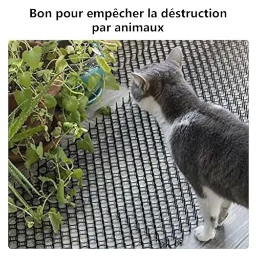 JMIATRY 16 Stück Dornengitter Gegen Katzen, 20 x 40 cm Katzenabwehrmatte, Katzenabwehr Spikes Katzenabwehr Matte für Garten und Außenbereich