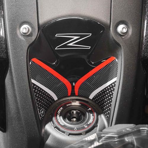 labelbike - Pegatina 3D Moto Zona Llave de Encendido Protección y Decoración en Resina compatible con KAWASAKI Z900 2018-2024 - Color Carbono Gris Rojo