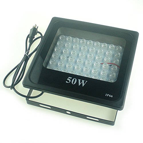 QUANS 50W Ultra Violet UV LED Light for Curing Glue Blacklight Fishing Aquarium Glow in The Dark Special Effects, 110V US Plug (50 Watt)