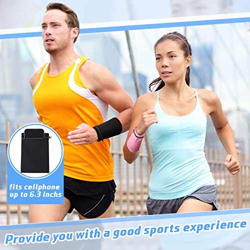 Image of Deekin 6 Pieces Zipper Wrist Pouch Wallet Travel Pocket Purse Wrist for Women Wallet Band for Men Card Key Running Walking Hiking Basketball, 6 Colors