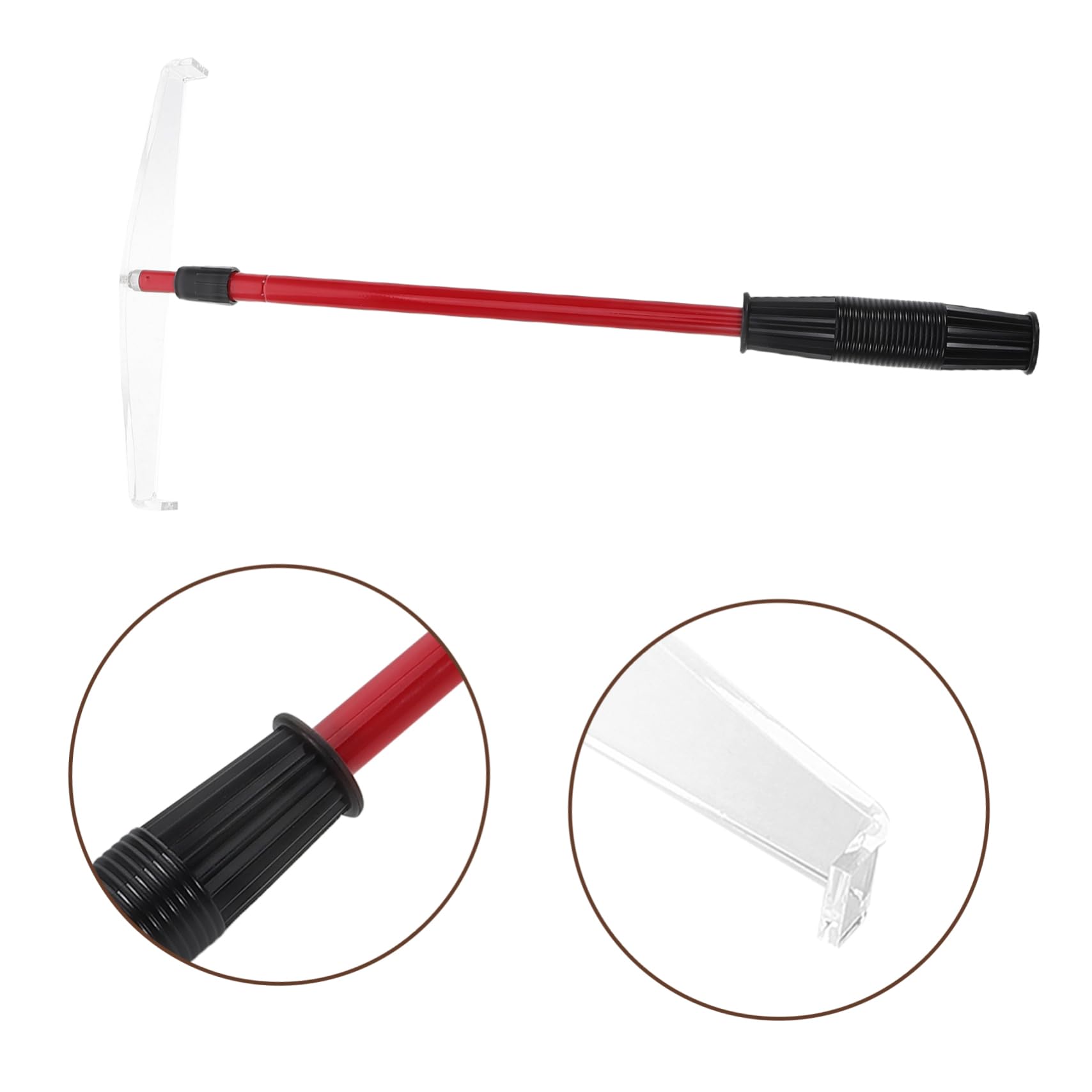 Râteau Confortable en Poker de Acier Jetons Télescopique et Pratique Acrylique à Tenir Accessoire Rouge Jeux de Poker et Réunions Familiales