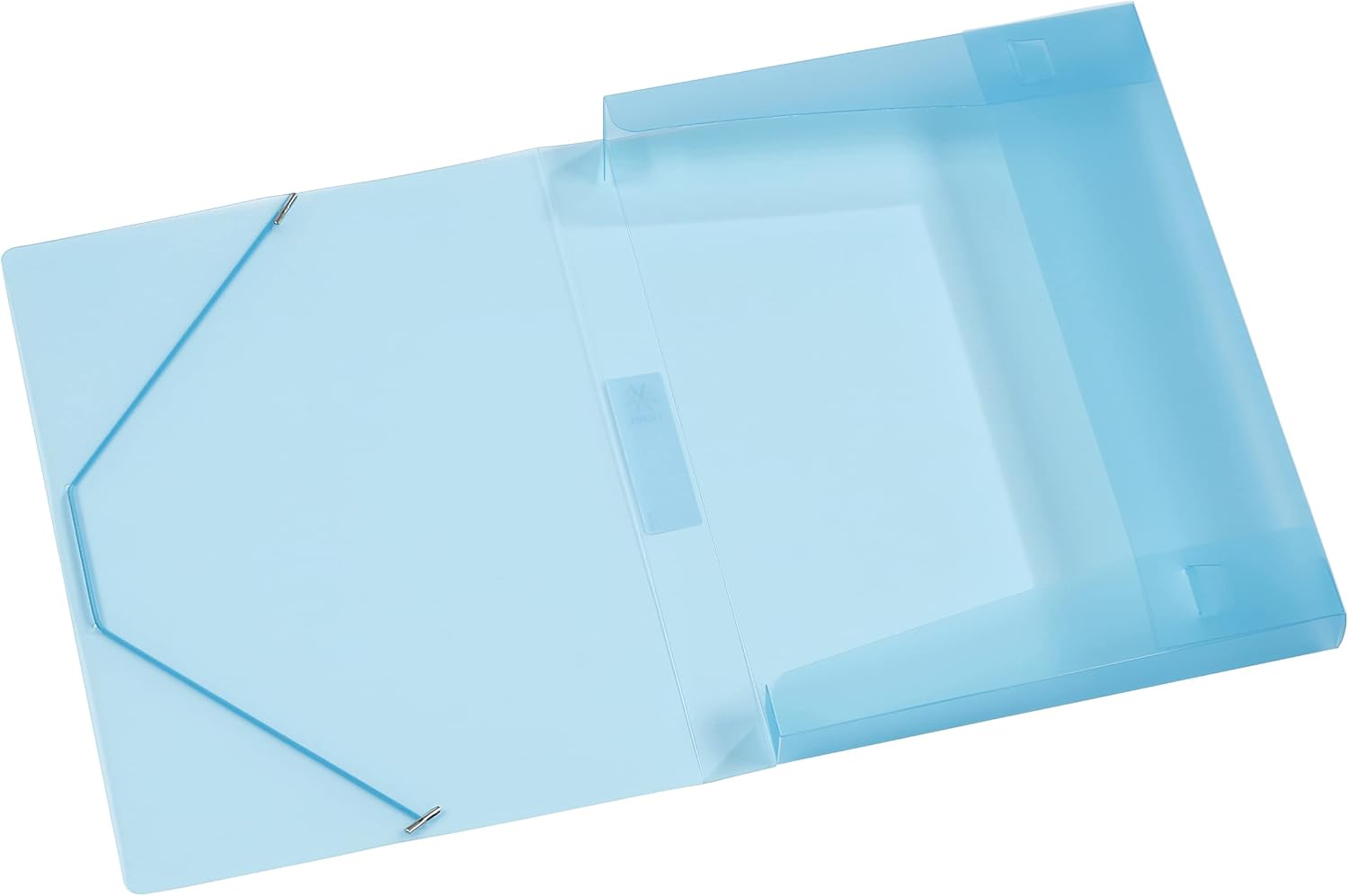 Viquel - Propysoft Large Capacity Plastic 3 Flaps Folder - A4 Filing Box with Plastic ID Label - Translucent Blue