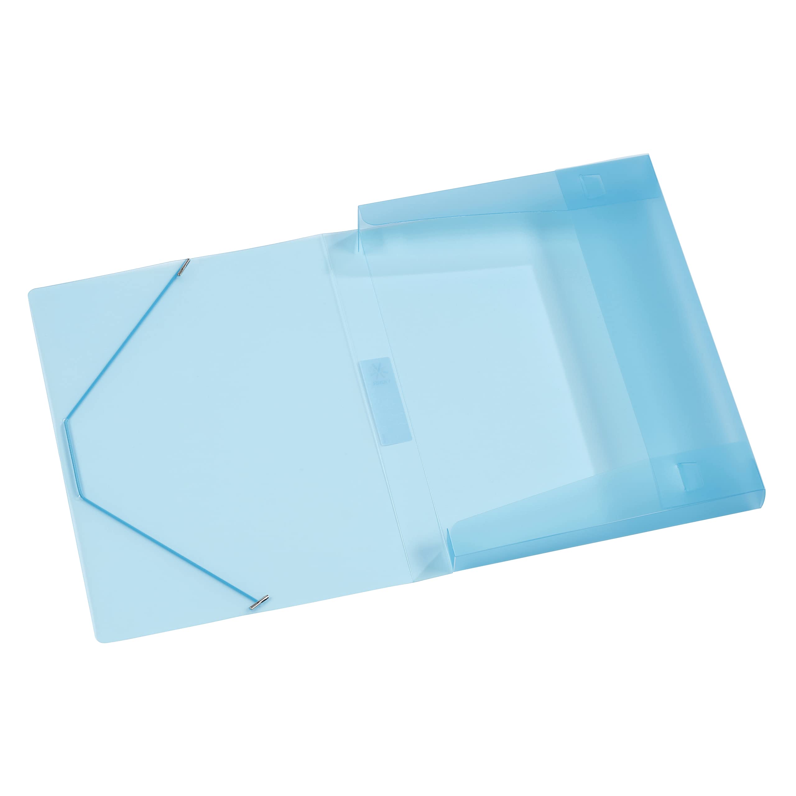 Viquel - Propysoft Large Capacity Plastic 3 Flaps Folder - A4 Filing Box with Plastic ID Label - Translucent Blue - Image 2