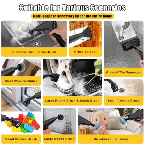 Image of DXD Handheld Steam Cleaner,New Generation 2500W High Pressure Steam Cleaner for Home,1700ML Large Tank Portable Steamer for Cleaning,10s Rapid Heating,21pcs Accessories,for Car,Home Grease Detailing