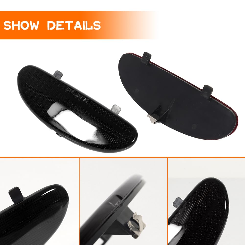 Tonsya for 1997 1998 1999 2000 2001 2002 2003 2004 C5 Corvette Inner Door Panel Reflector Plate Light housing Smoked Cover Front Left or Right Side 10295148