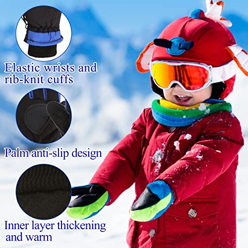 Winter Kids Years Windproof Ski Warm Old Suit Outdoor Snow Snowboarding Gloves Boys Skating Girls (Light Blue, One Size) #TOP3
