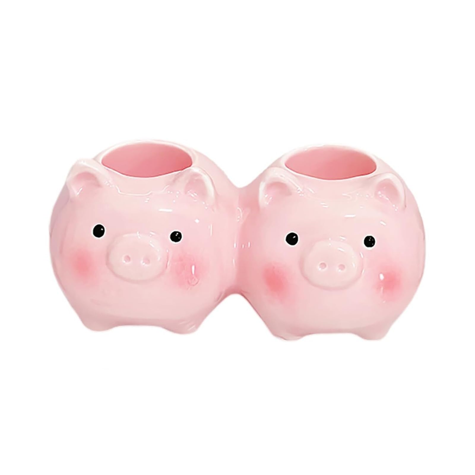 Toothbrush Holder Porcelain Toothbrush Holder Cute Pig Shape Toothpaste Reusable Mouthwash Cup