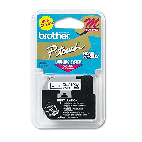 Ruban Brother P-touch Série M d'origine bleu sur blanc pour marquage précis