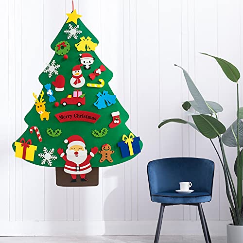 Conjunto de árvore de Natal de feltro 3 pés DIY | 26 peças destacáveis ​​enfeites de natal decoraçõe