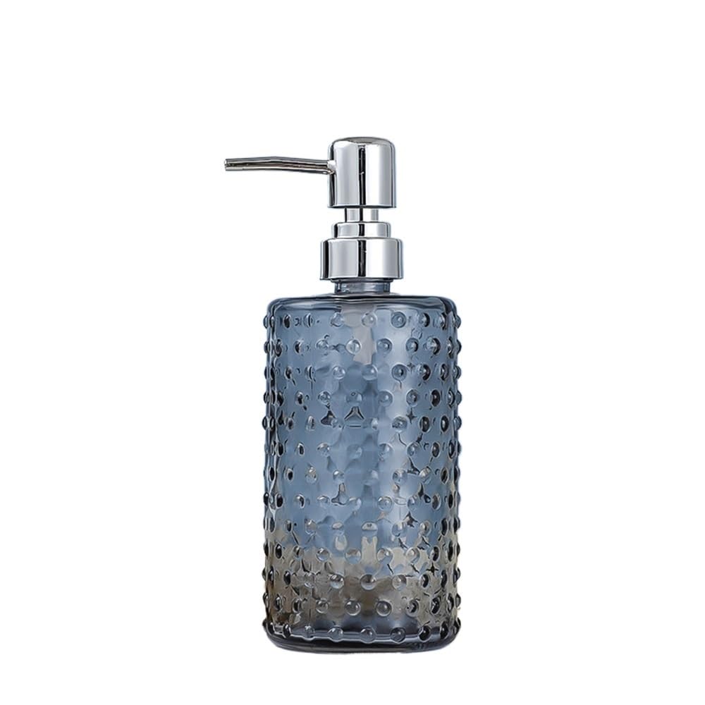 Cyairong-22 Gris Soap Dispenser Home/Hotel/Bathroom Glass Push Lotion Bottle 500Ml Soap Holder Transparent Cylindrical Blue/Clear Gray/Orange Pink(Gris)