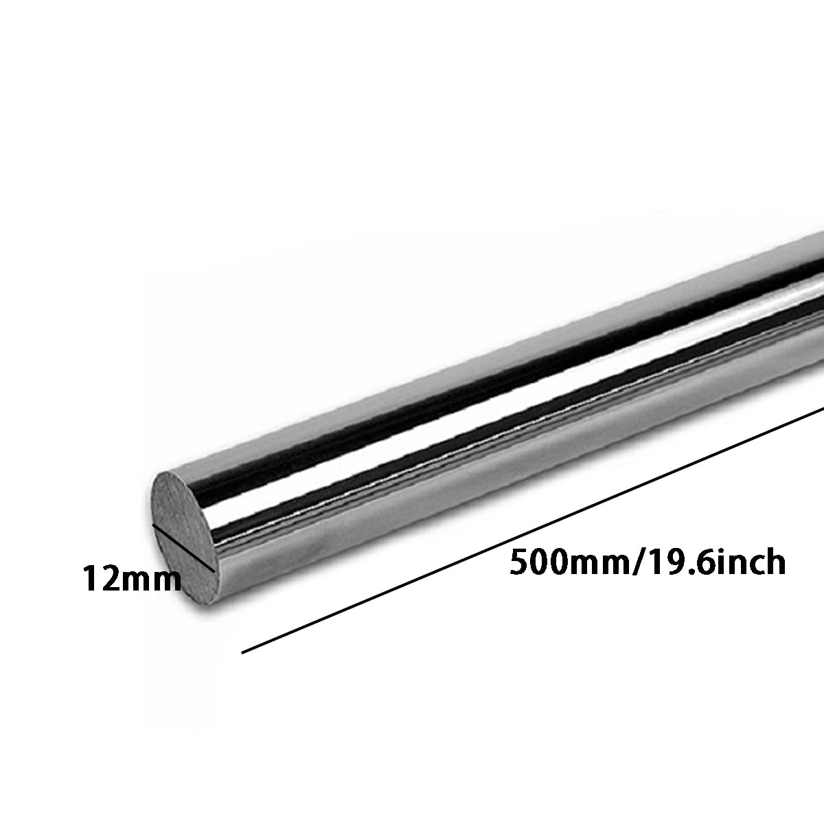 pręty metalowe cu pręt ze stali nierdzewnej 2 szt. Solidny okrągły pręt stosowany w wale przekładni 2 szt./14 mm * 500 (2 szt.) (Size : 12Mm*500(2Pcs))