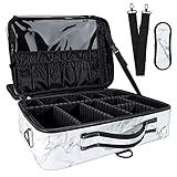 OEWOER Large Makeup Case PU Leather Makeup Bag 3 Layers 16 Inches Professional Makeup Train Case...