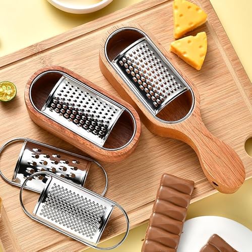 Rallador de mano para queso con mango de madera miniatura 4