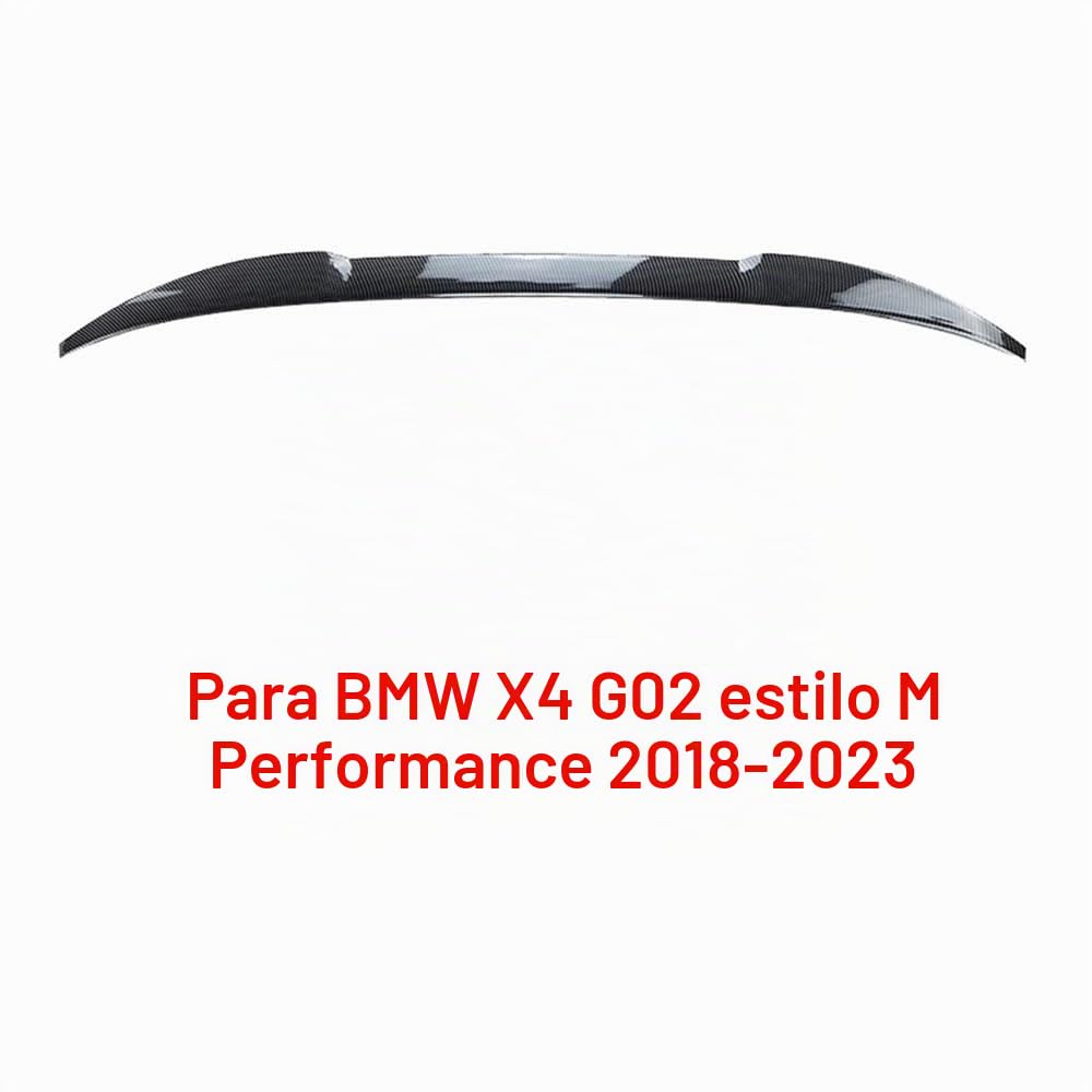 para BMW X4 G02 M Performance Style 2018-2023 Alerón Trasero, Spoiler Alerón Coche Trasero Maletero Alerones Plástico Alto Rendimiento Alerón Accesorios de Modificación