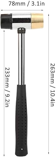 Miniatura 8 de Martillo de plástico para guitarra, cabeza de latón y goma, herramienta de martillo de trastes de doble cabeza, herramientas de anatomía de