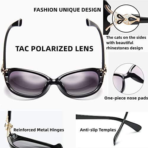Image of LNTICB Polarized Sunglasses for Women Fashion Ladies Shades Large Frame Trendy Stylish Sun Glasses UV Protection