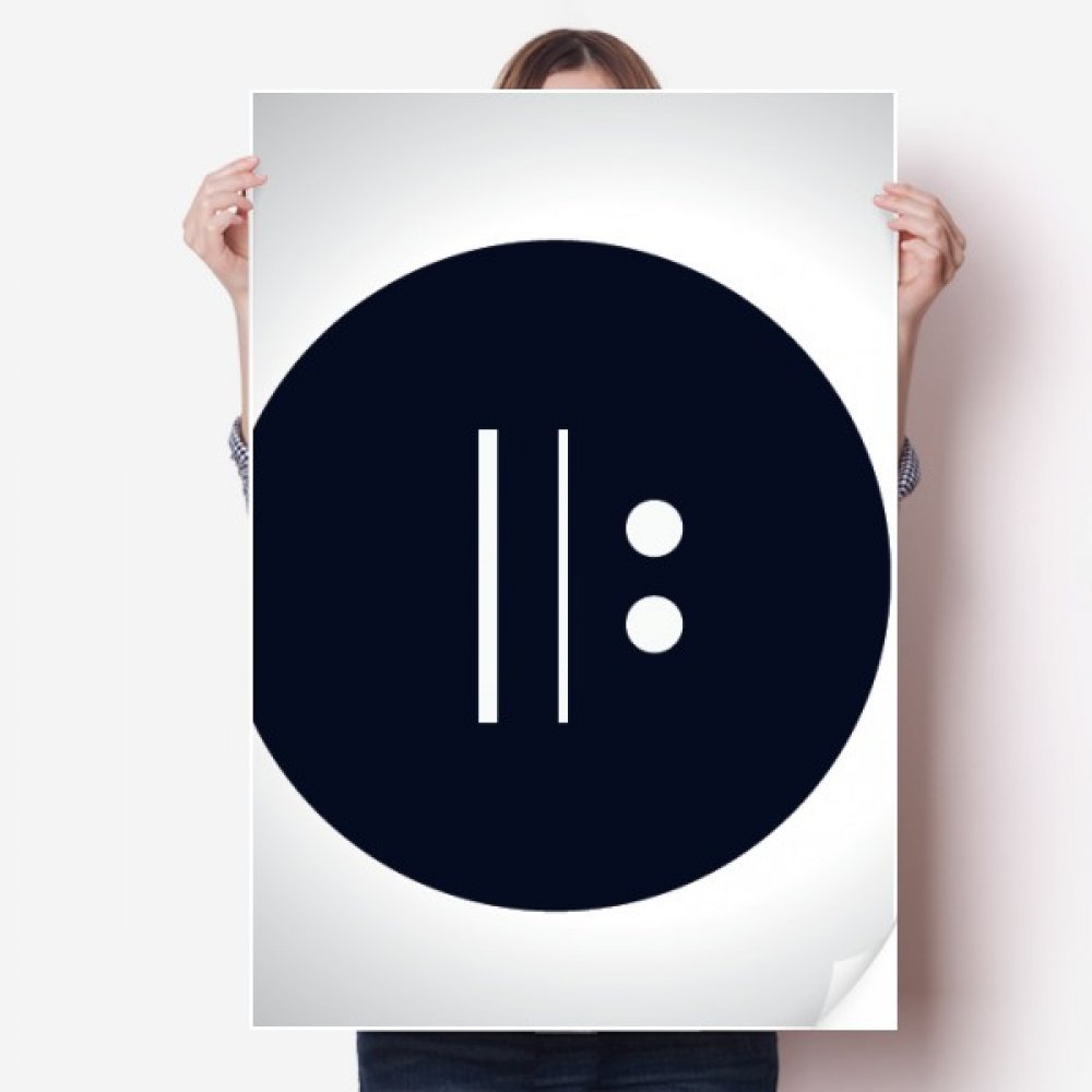 Poster Decal Autocollant de 80x55cm Motif Répétition Signature Noir et Blanc