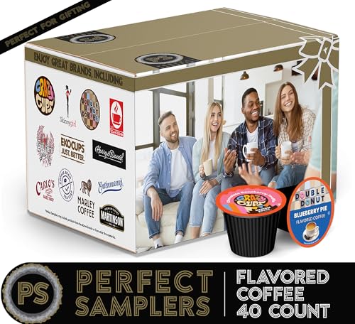 Image of Crazy Cups Flavored Coffee Pods Variety Pack for Keurig K Cups Brewers, Assorted Flavored Coffee Sampler, 40 Count