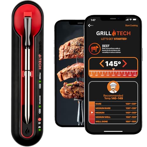Grill Tech Smart Bluetooth Wireless Meat Thermometer