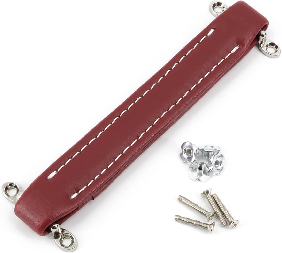 Guitar Amplifier Handle Vintage Style Leather AMP Handle with Accessories for Guitar Amplifier (Red Brown)