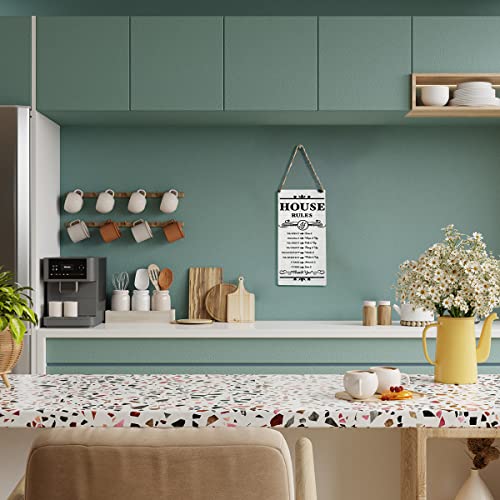 Rustic Wood Sign House Rules Sign Farmhouse Home Family House Wall Décor House Warming Gifts New Home Hanging Wall Sign Wooden Wall Art Decor Decorative Plaque Sign For Home Bedroom Living Room Decor #TOP5