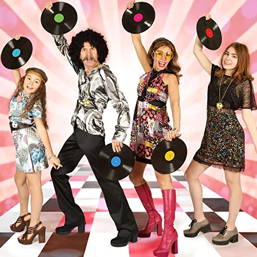 image for Hicarer 12 Piece Mirror Disco Ball Costume Necklaces 70s Disco Party N