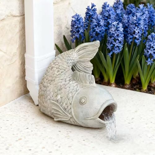 Sculpture de poisson décorative haut de gamme pour gouttière extérieure - 4