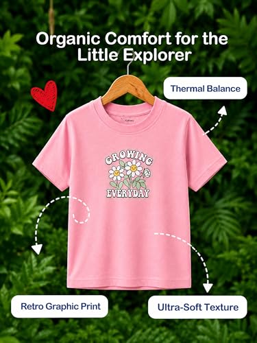 Image of Kidbea Bamboo Kids T-Shirt Ultra-Soft Premium Half Sleeve Graphic Tee for Girls, Casual Summer Wear for Toddlers & Kids
