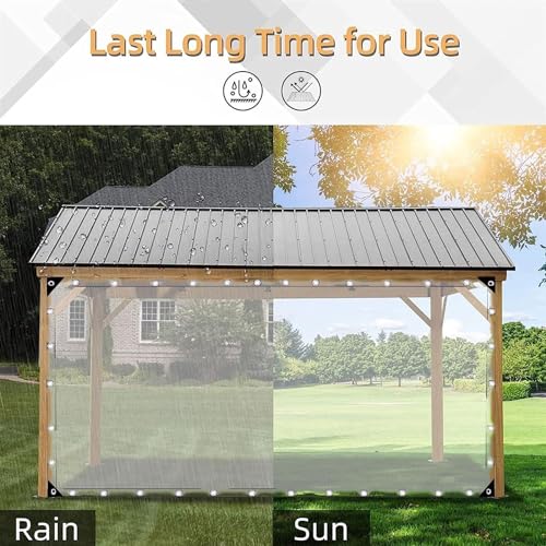 Lonas de plástico transparente con ojales de PE impermeables 3x4,5m 3