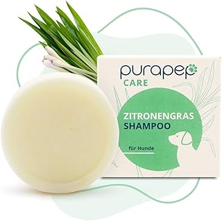 purapep Care – Natürliches Hundeshampoo gegen Geruch & Juckreiz – Festes Shampoo für Hunde mit Zitronengras & Kokos-Öl für glänzendes, leicht kämmbares Fell – Vegan, plastikfrei & ergiebig product image