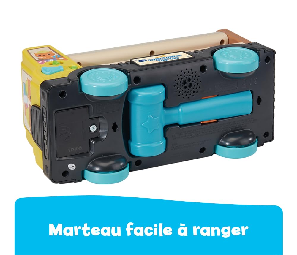 VTech – Lumi Camión Tap Tap, Camión Infantil Hablando y Musical Parcialmente de Madera, Juguete de Despertar y Motricidad Interactivo y Luminoso, Regalo para Bebé a Partir de 18 Meses – Contenido en | Camión de Juguete Interactivo en Parte de Madera, Jueg