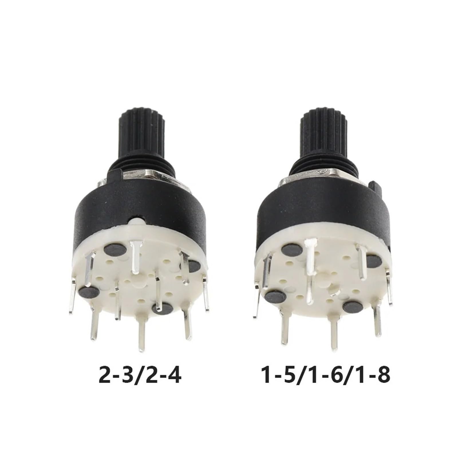 10 Uds SR16 plástico 16MM interruptor de banda giratoria 2 polos 3 4 posiciones 1 5 6 8 longitud del mango 15MM eje(1 Pole 5)