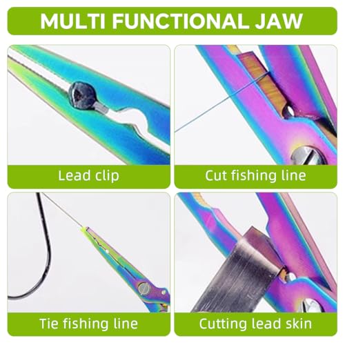 Image of Proberos Fishing Plier for Anglers, Stainless Steel Fishing Multi Tool with Lanyard, Storage Sheath & Carabiner, Split Ring Tool Hook Remover Fishing Line Cutter