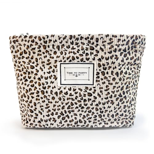 1 Pieza Blanco Neceser Leopardo，Bolso Leopardo Mujer，Estuche ，Neceser Mujer Maquillaje, Maquillaje