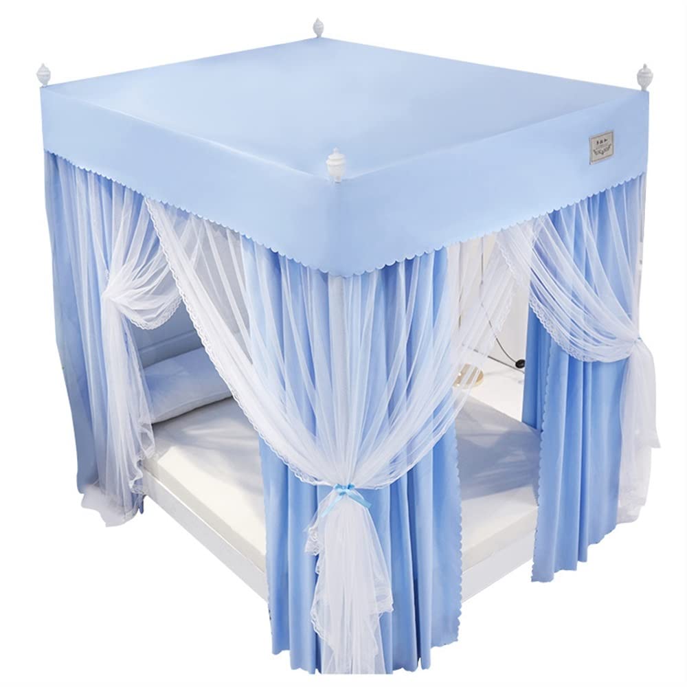 Moustiquaire pour chambre à coucher avec 4 poteaux et rideau de lit style 3
