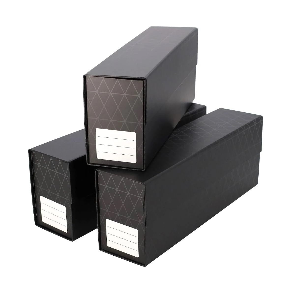 BCWQuickFold Card Boxes for Graded Cards - Black | Magnetic Closure Card Storage Box | Holds 50 Slabs for Graded Cards Each | Compatible with PSA, BGS, SGC | Easy to Assemble (3 Pack)