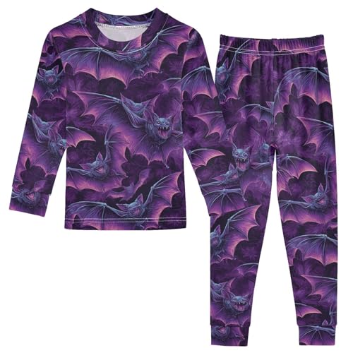 Pajama Sets Long Sleeve Vivid Bats in Flight Soft Comfy Sleepwear 2 Piece PJS 3-8T
