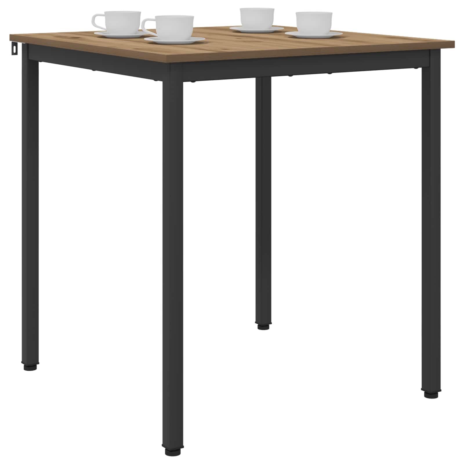 Stół do jadalni kwadratowy 70 x 70 x 75 cm, metalowa rama, trwały stół kuchenny z płytą z materiału drewnopochodnego, stabilny stół do jadalni, nowoczesny design do salonu i jadalni