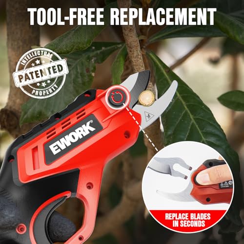 Image of EWORK 4.2V Electric Pruning Shears, 0.7 inch Cutting Diameter